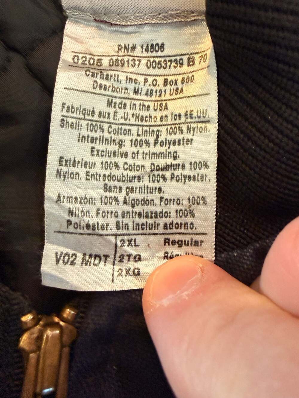 Carhartt V02 MDT Sandstone Arctic Vest Midnight Navy Blue Size 2XL Regular - Picture 4 of 7